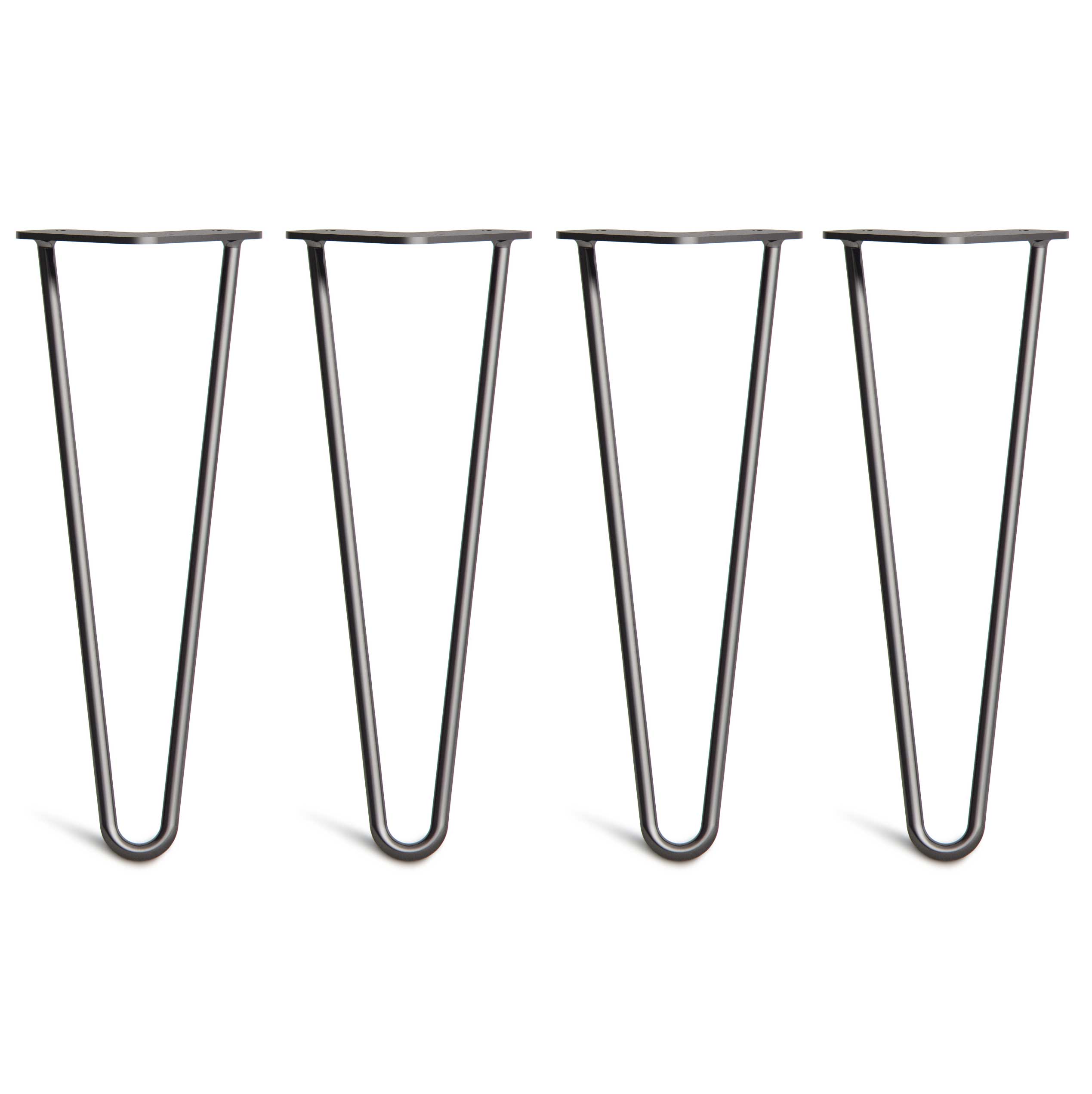 35cm Black 2-Rod Hairpin Legs - Coffee Table