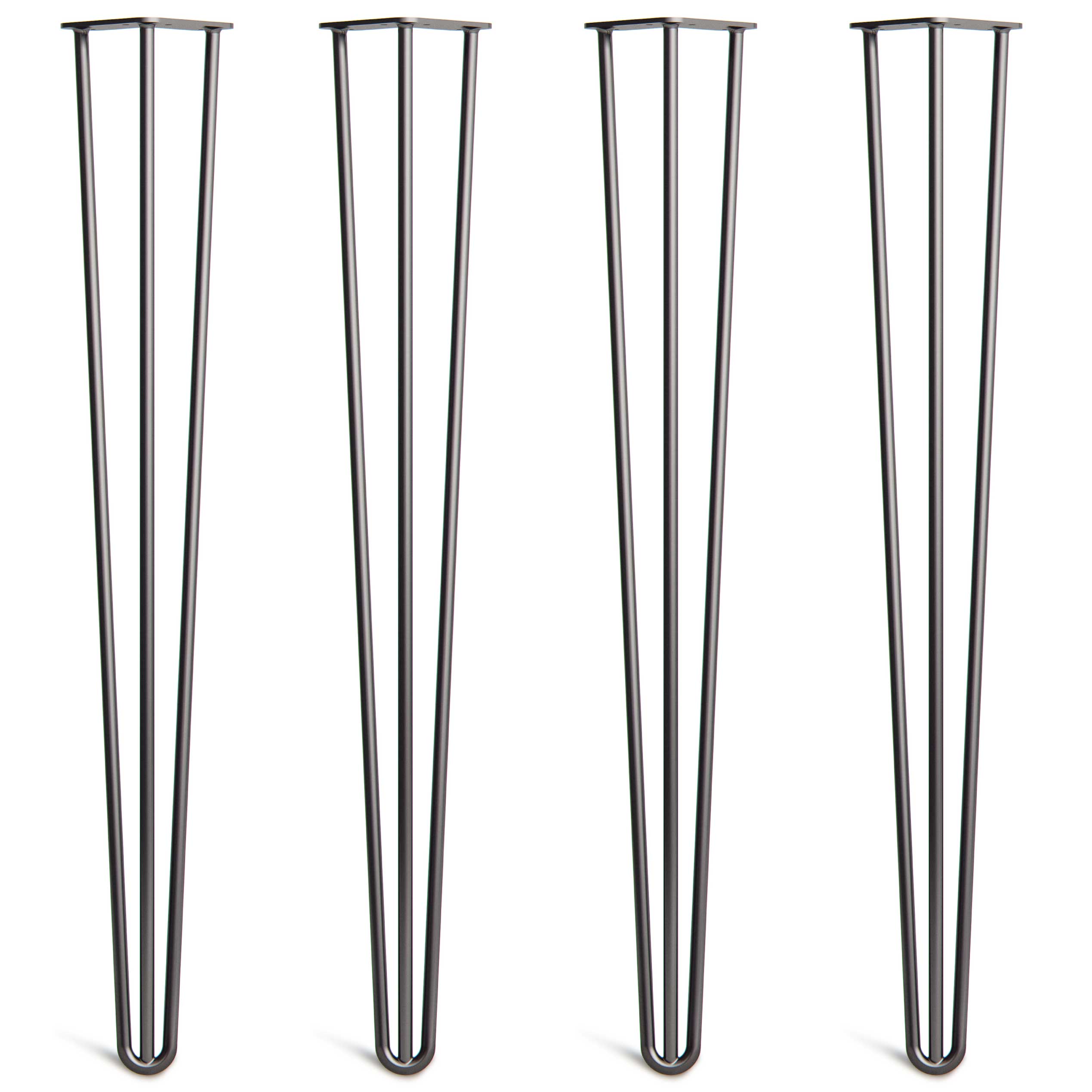 86cm Black 3-Rod Hairpin Legs - Console Table