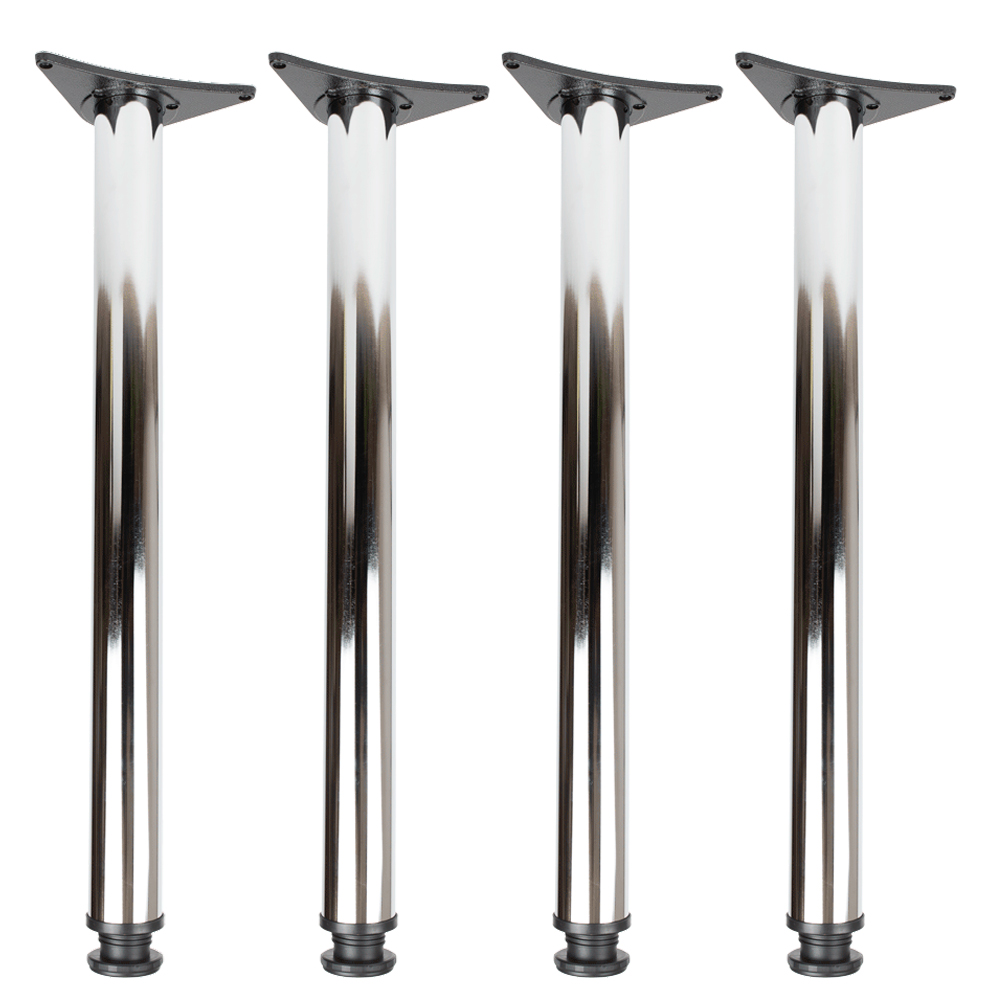 710mm Chrome Round Table Legs - 4 Pack