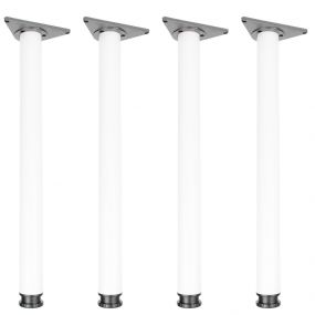 710mm White Round Table Legs - 4 Pack