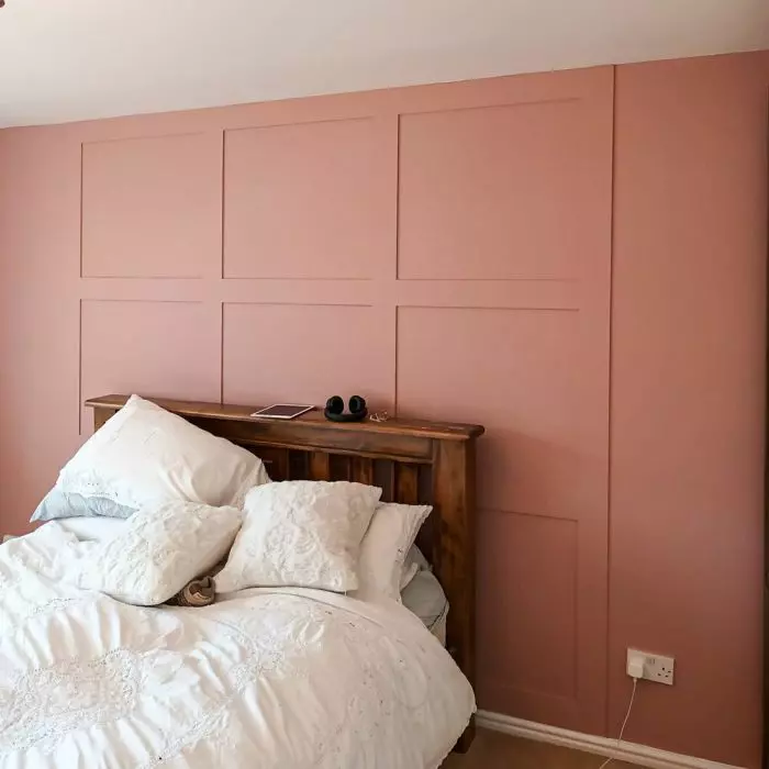 Warm pink wall panelling