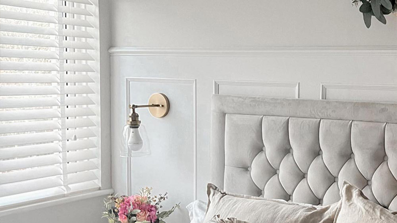 Beaded panelling in bedroom